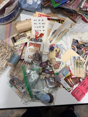 Lot of Assorted Vintage Junk Journal Supplies